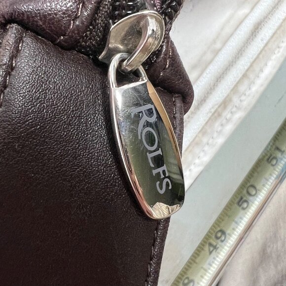 Y2K Rolfs Purse Bucket Bag Genuine Leather Brown Adjustable Strap Pockets - Picture 4 of 12